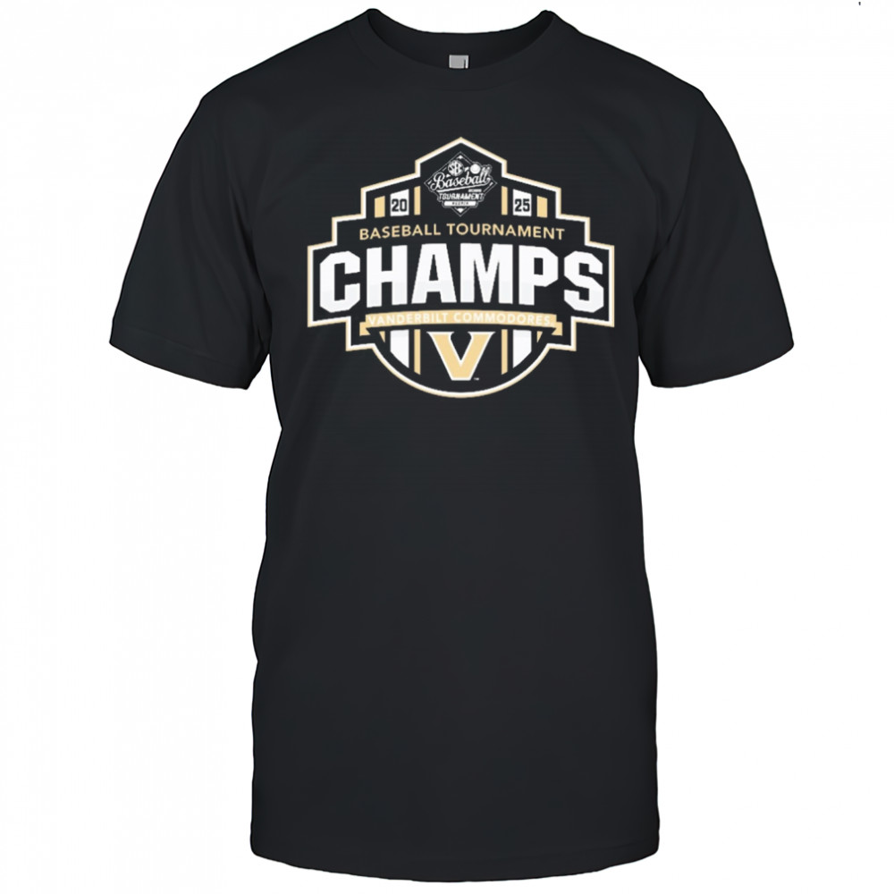 Vanderbilt Commodores SEC Baseball Conference Tournament Champions Locker Room NCAA 2025 t-shirt Vanderbilt Commodores SEC Baseball Conference Tournament Champions Locker Room NCAA 2025 t-shirt