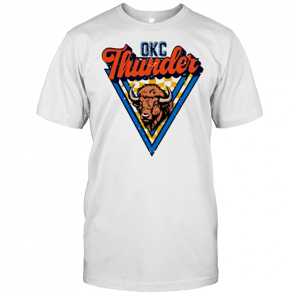 Vintage Oklahoma City Thunder Retro Bison Triangle Basketball shirt
