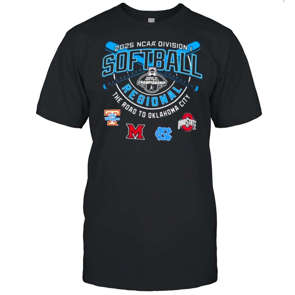 Volunteers Miami Redhawks North Carolina Ohio State NCAA Division I Softball Regional 2025 shirt Volunteers Miami Redhawks North Carolina Ohio State NCAA Division I Softball Regional 2025 shirt