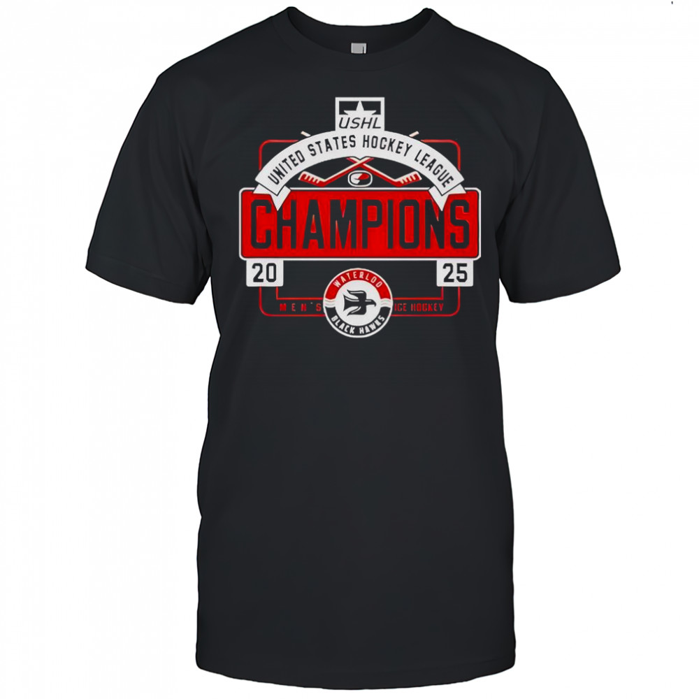 Waterloo Black Hawks USHL Champions Men’s Ice Hockey 2025 T-Shirt