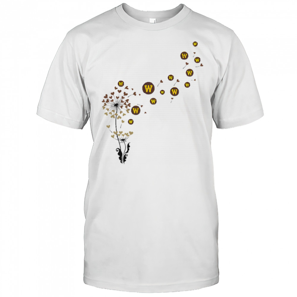 Western Michigan broncos heart dandelion shirt