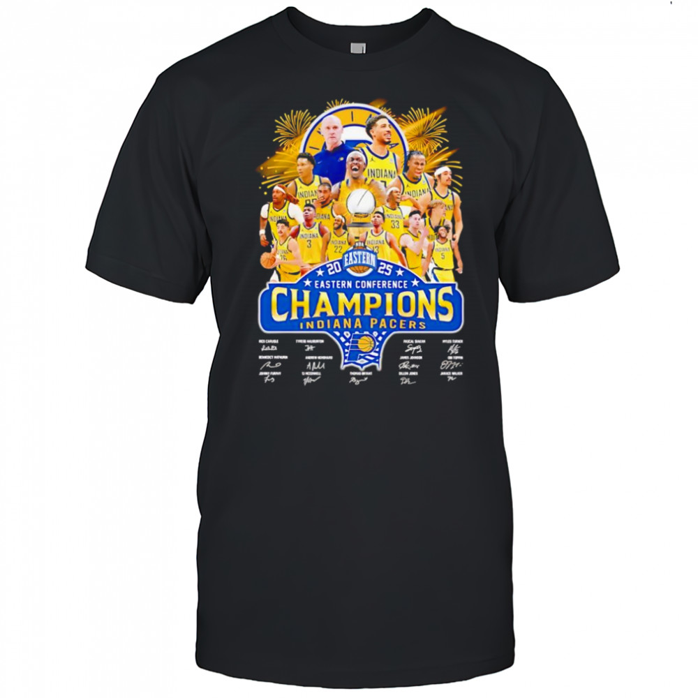 2025 Eastern Conference Champions Indiana Pacers signature shirt