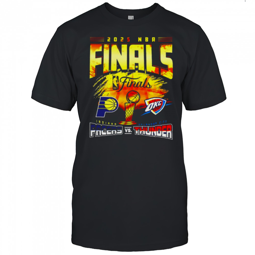 2025 NBA Finals Indiana Pacers vs. Oklahoma City Thunder dueling teams logo shirt