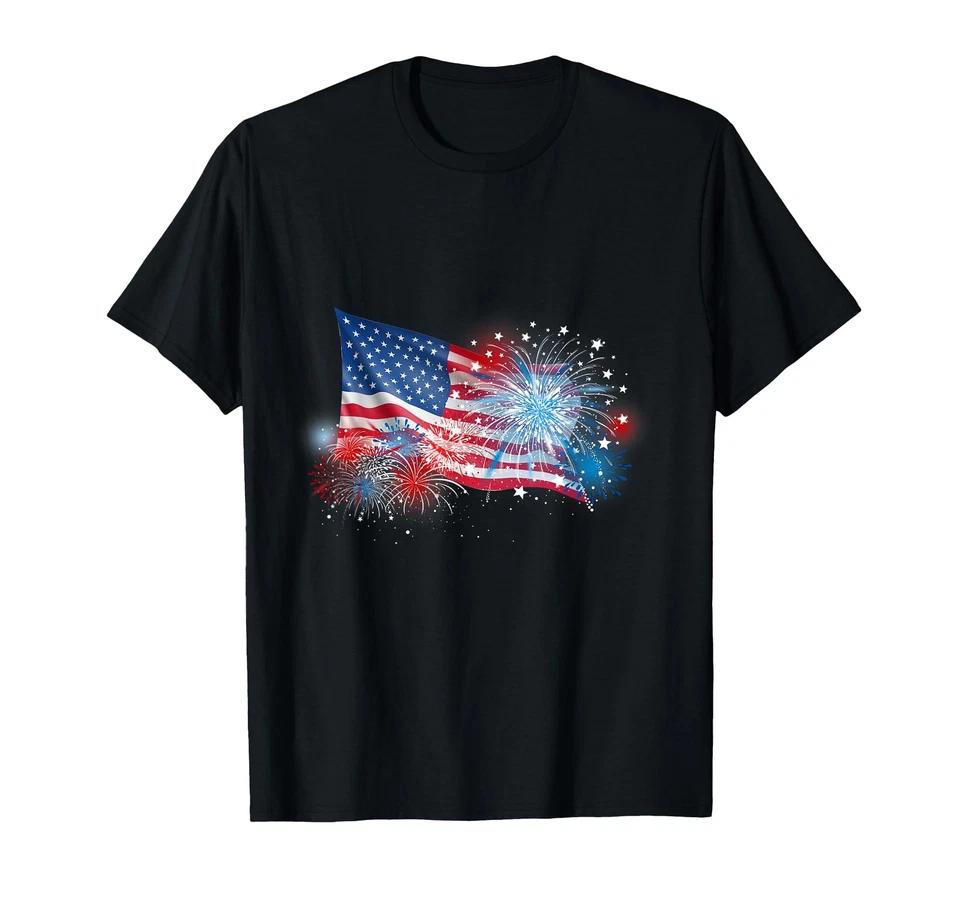 4th Of July Red White And Blue Fireworks Show USA Flag T-Shirt 4th Of July Red White And Blue Fireworks Show USA Flag T-Shirt