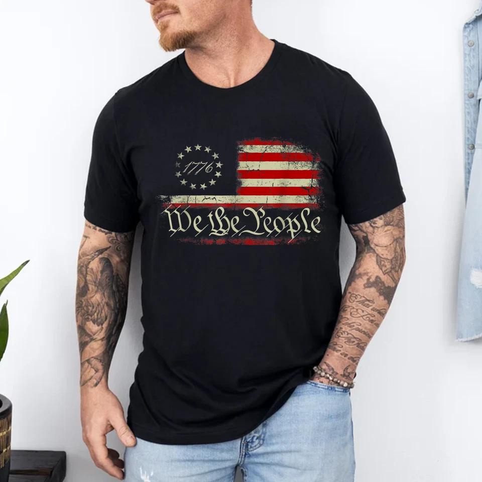 4th Of July We The People American 1776 Old American Flag T-Shirt 4th Of July We The People American 1776 Old American Flag T-Shirt