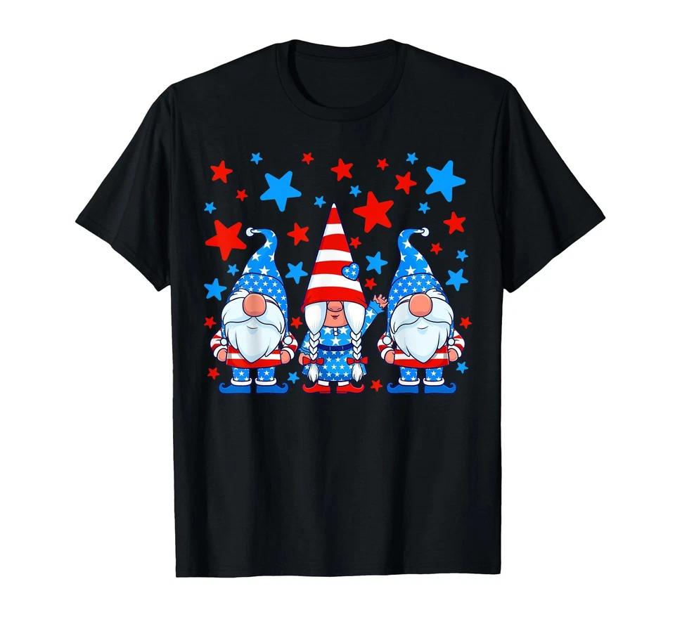 4th of July Gnomes Patriotic American Flag Cute Gnome Women T-Shirt 4th of July Gnomes Patriotic American Flag Cute Gnome Women T-Shirt