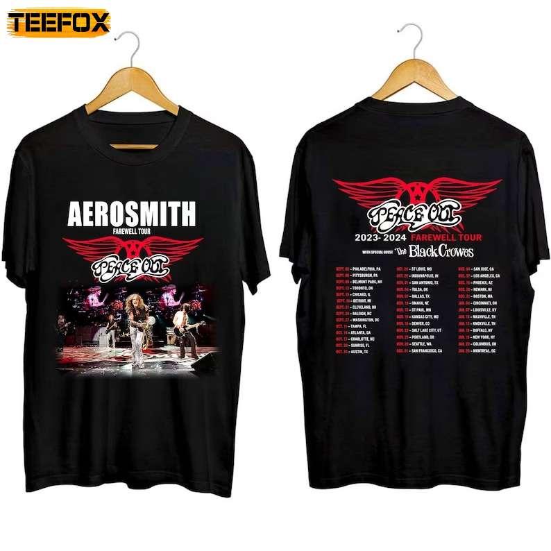 Aerosmith 2023-2024 Peace Out Farewell Tour with The Black Crowes Adult Short-Sleeve T-Shirt