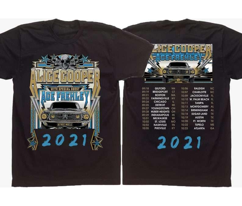 Alice Cooper And Ace Frehley Detroit Muscle 2021 Concert T Shirt