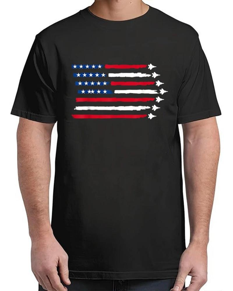 American Flag Fighter Jets Patriotic USA 4th Of July Vintage T-Shirt American Flag Fighter Jets Patriotic USA 4th Of July Vintage T-Shirt