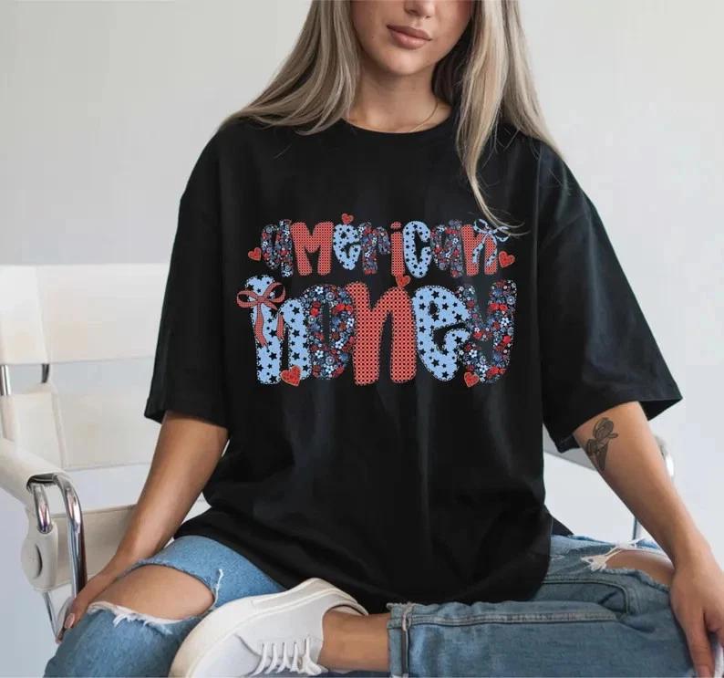 American Honey 4th Of July T-Shirt – Cute Patriotic Graphic Tee