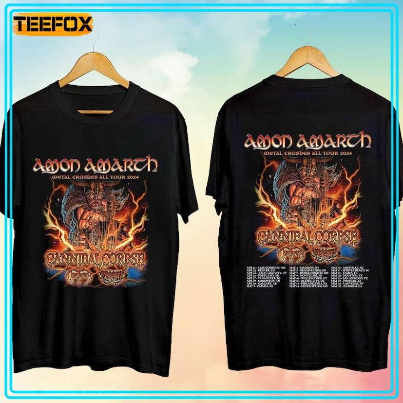 Amon Amarth Band Metal Crushes All Tour 2024 T-Shirt