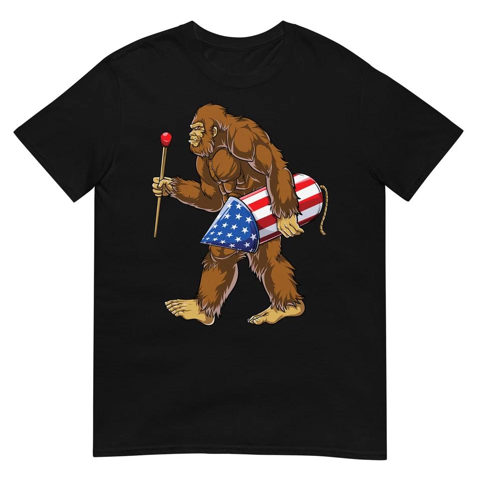 Bigfoot Fireworks 4th of July Men Sasquatch American Flag US T-Shirt Bigfoot Fireworks 4th of July Men Sasquatch American Flag US T-Shirt