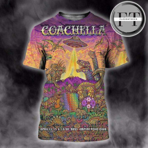 Coachella 2025 New Poster Music Show At Empire Polo Club On April 11-13th And 18-20th 2025 All Over Sprint Shirt