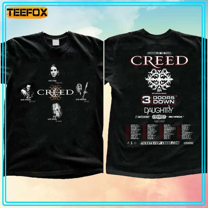 Creed 2024 Tour Summer of '99 Tour Concert Short-Sleeve T-Shirt