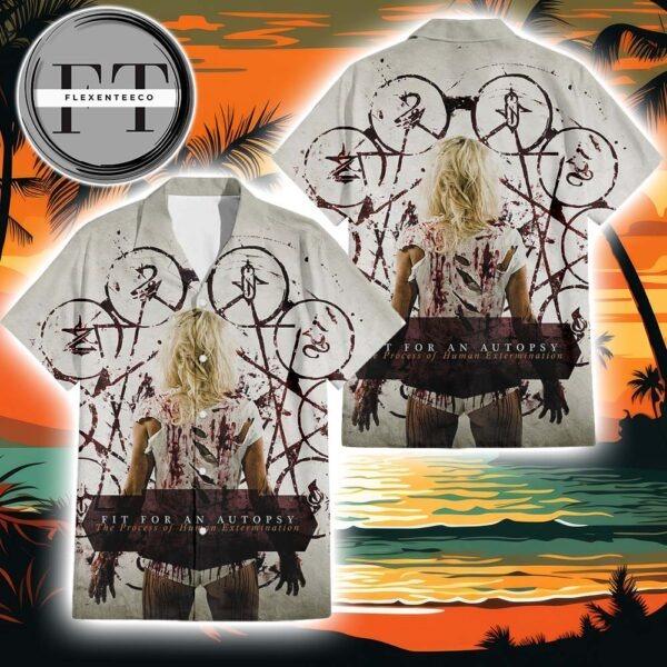 Fit For An Autopsy The Process Of Human Extermination Album Cover 2025 Summer Hawaiian Shirt Fit For An Autopsy The Process Of Human Extermination Album Cover 2025 Summer Hawaiian Shirt