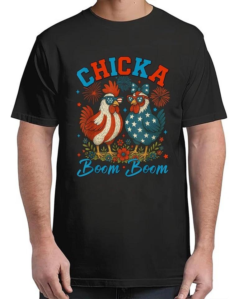 Funny Patriotic Chicken 4th of July USA Men T-Shirt