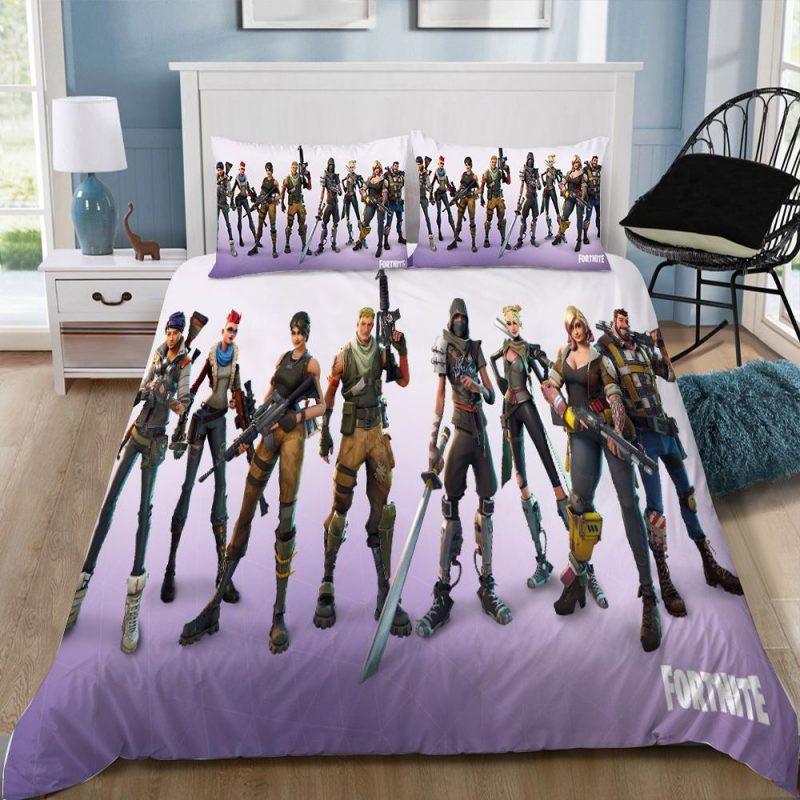Housse De Couette Battle Royale Fortnite Gamer Tous Les Personnages 02 Parure de lit Ensemble De Literie