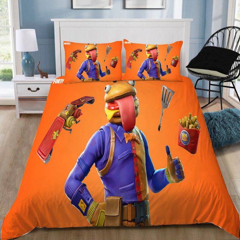 Housse De Couette Bœuf Boss Fortnite Gamer Parure de lit Ensemble De Literie
