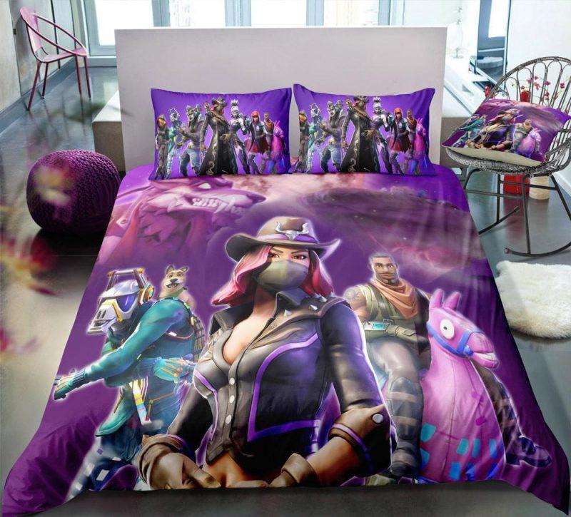 Housse De Couette Cosmic Fortnite Gamer Tous Les Personnages Parure de lit Ensemble De Literie
