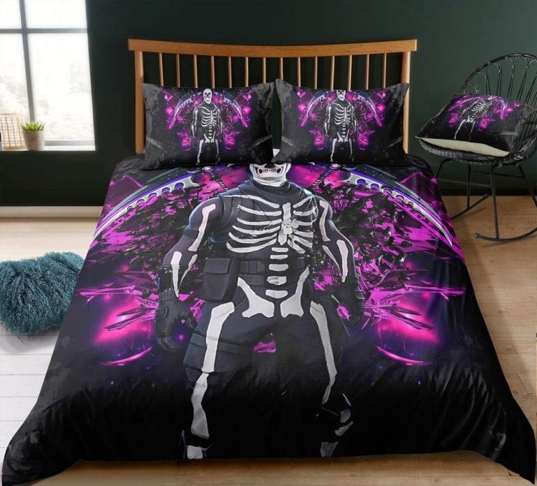 Housse De Couette Crâne Trooper Fortnite Gamer Parure de lit Ensemble De Literie