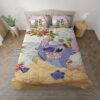Housse De Couette Disney Lilo Et Stitch Dansant Sur La Plage Stitch Fleur Tropicale Hawaïenne Parure de lit Ensemble De Literie