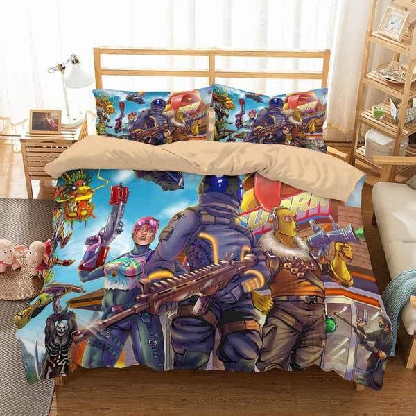 Housse De Couette Fortnite Battle Royale Tous Les Personnages 02 Parure de lit Ensemble De Literie