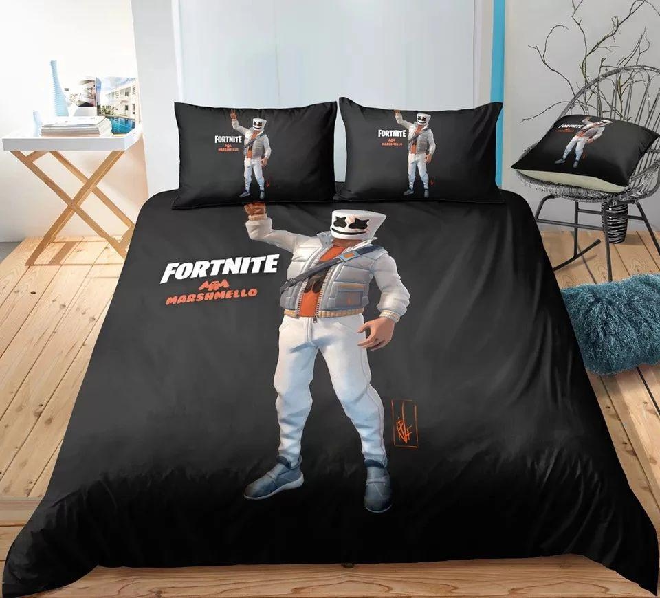 Housse De Couette Fortnite Team Marshmello 2 Parure de lit Ensemble De Literie