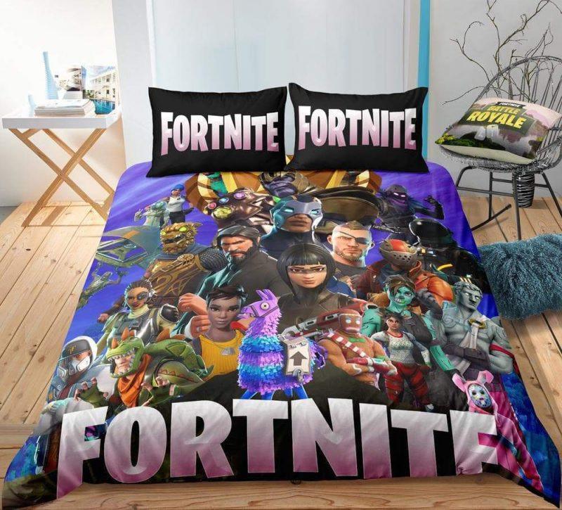 Housse De Couette Joueur De L'Équipe 4 Fortnite Parure de lit Ensemble De Literie