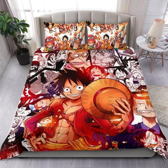 Housse De Couette One Piece 16 Luffy Et Tous Les Personnages Parure de lit Ensemble De Literie