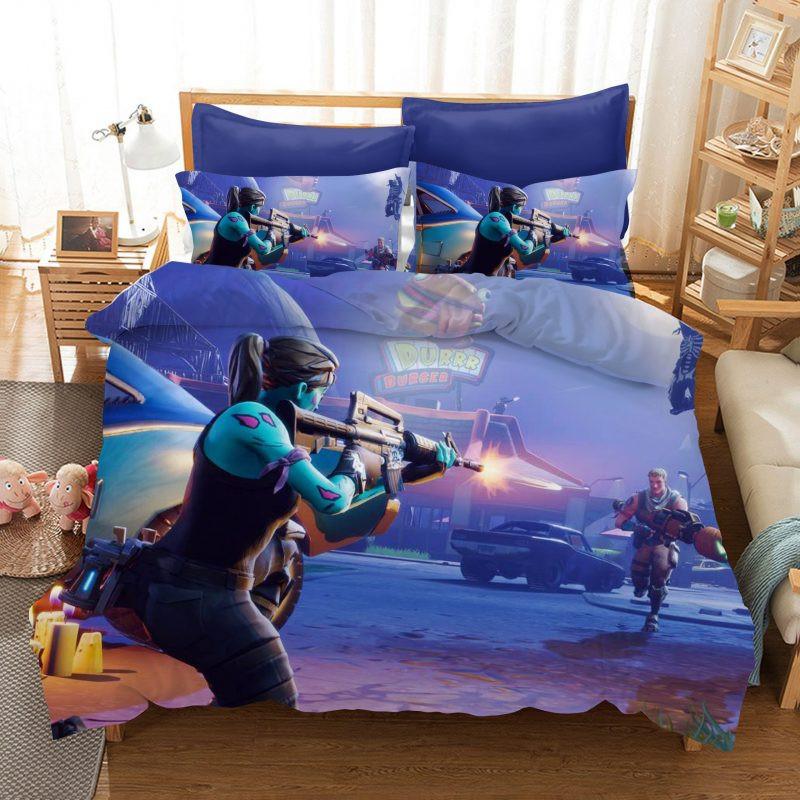 Housse De Couette Personnages Fortnite Combattant 01 Parure de lit Ensemble De Literie