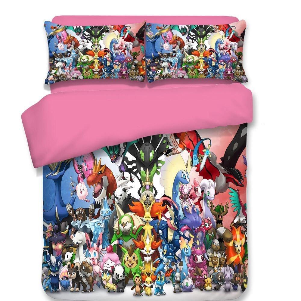 Housse De Couette Pikachu 5 Pokemon Tous Les Personnages Parure de lit Ensemble De Literie Housse De Couette Pikachu 5 Pokemon Tous Les Personnages Parure de lit Ensemble De Literie
