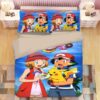 Housse De Couette Pikachu Pokémon Satoshi Personnages Parure de lit Ensemble De Literie