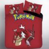 Housse De Couette Pokemon Léviator Rouge Parure de lit Ensemble De Literie