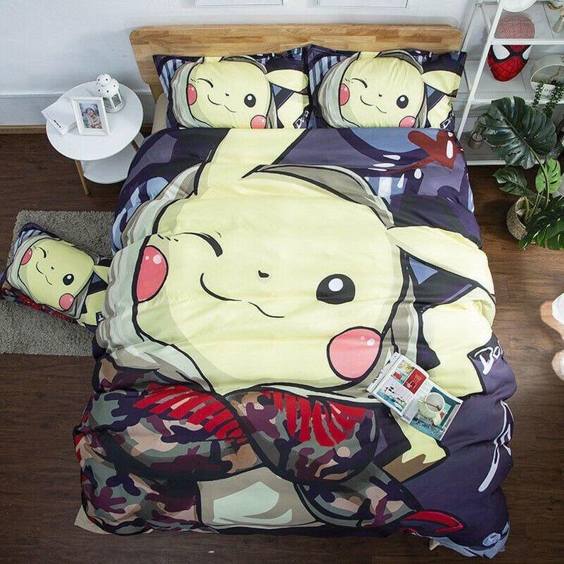 Housse De Couette Pokemon Pikachu 2 Parure de lit Ensemble De Literie Housse De Couette Pokemon Pikachu 2 Parure de lit Ensemble De Literie