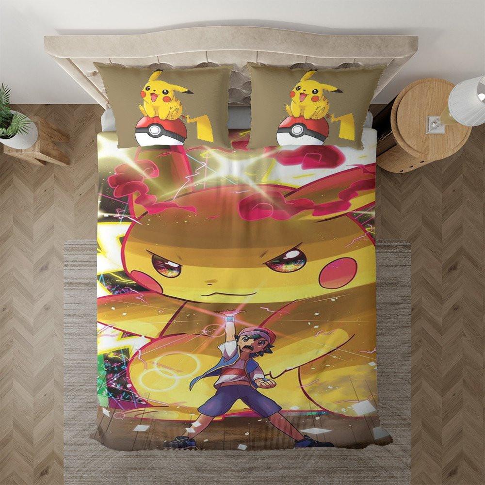 Housse De Couette Pokémon Pikachu Pokémon Satoshi Pikachu Parure de lit Ensemble De Literie Housse De Couette Pokémon Pikachu Pokémon Satoshi Pikachu Parure de lit Ensemble De Literie