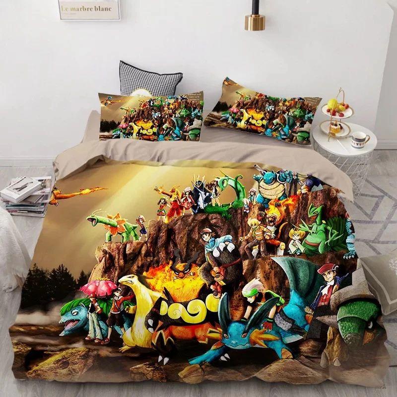 Housse De Couette Pokemon Pikachu Tous Les Personnages Parure de lit Ensemble De Literie Housse De Couette Pokemon Pikachu Tous Les Personnages Parure de lit Ensemble De Literie