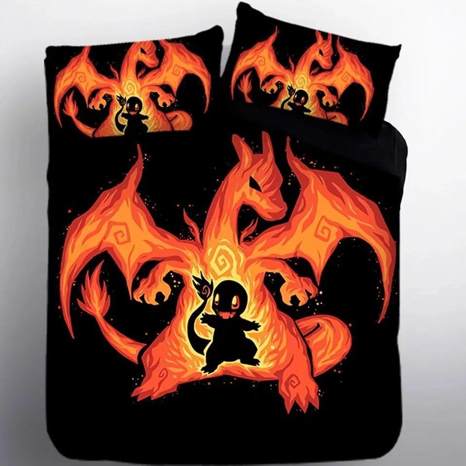 Housse De Couette Pokemon Salamèche 2 Parure de lit Ensemble De Literie Housse De Couette Pokemon Salamèche 2 Parure de lit Ensemble De Literie