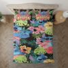 Housse De Couette Stitch Hawaii Floral Funny Stitch Ohana Mean Family Parure de lit Ensemble De Literie