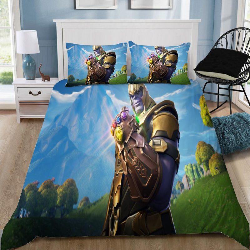 Housse De Couette Thanos Fortnite Joueur Parure de lit Ensemble De Literie