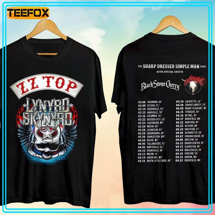 Lynyrd Skynyrd ZZ Top Sharp Dressed Simple Man Tour 2024 T-Shirt