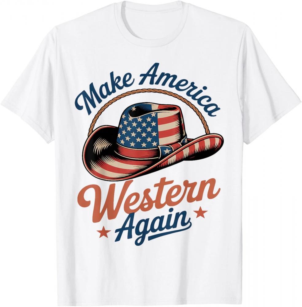 Make America Western Again, Cowboy Western 4th Of July Tees T-Shirt Make America Western Again, Cowboy Western 4th Of July Tees T-Shirt