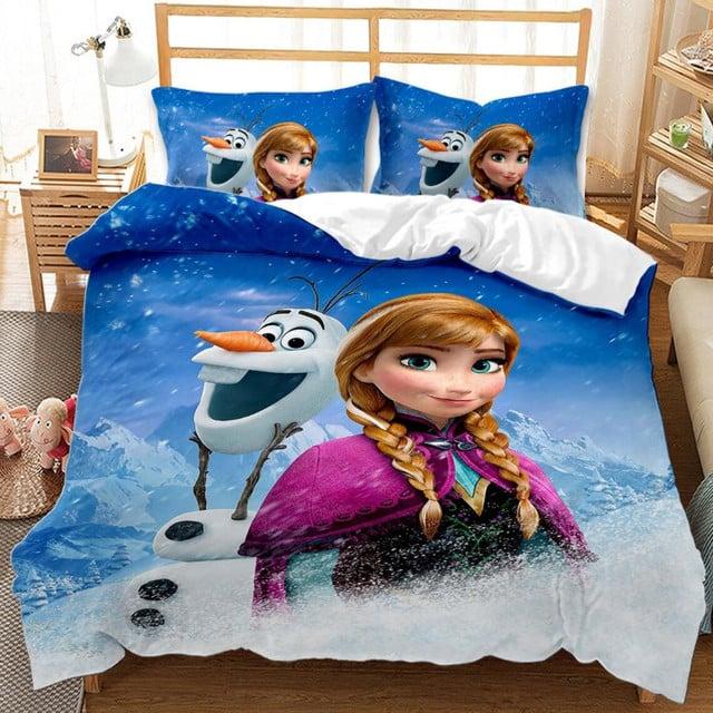 Parure de lit Anna Princess et Olaf Frozen Housse De Couette Ensemble De Literie