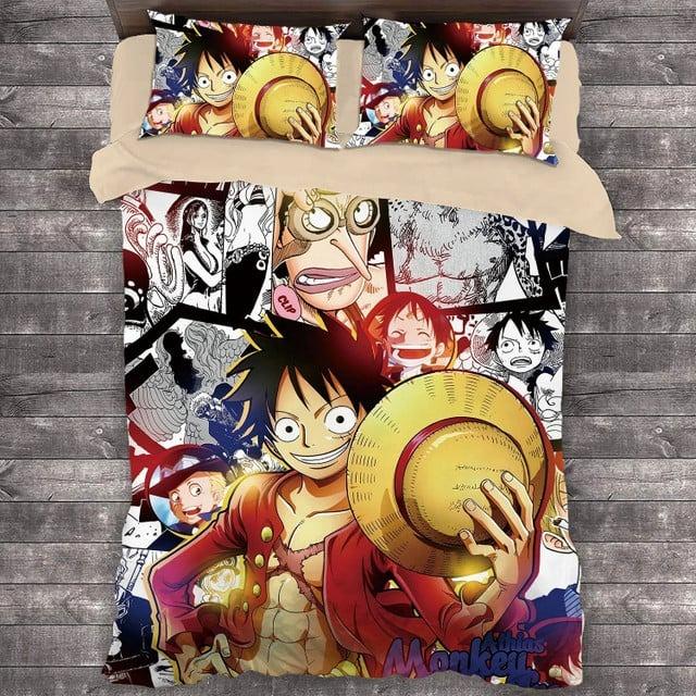 Parure de lit Bande dessinée One Piece Luffy 2 Housse De Couette Ensemble De Literie Parure de lit Bande dessinée One Piece Luffy 2 Housse De Couette Ensemble De Literie