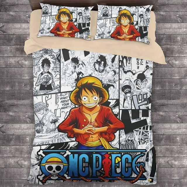 Parure de lit Bande dessinée One Piece Luffy 3 Housse De Couette Ensemble De Literie Parure de lit Bande dessinée One Piece Luffy 3 Housse De Couette Ensemble De Literie