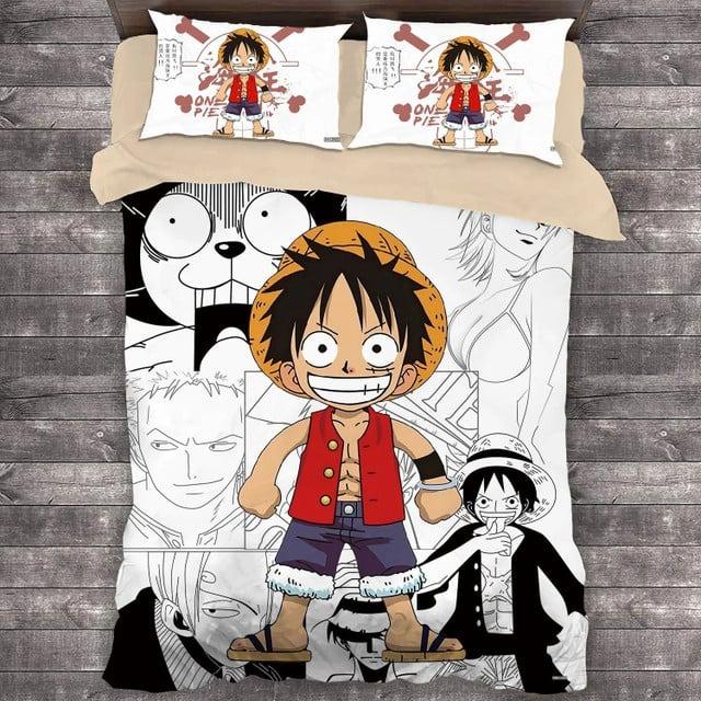 Parure de lit Bande dessinée One Piece Luffy Housse De Couette Ensemble De Literie Parure de lit Bande dessinée One Piece Luffy Housse De Couette Ensemble De Literie