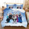 Parure de lit Disney La Reine des neiges Elsa, Anna et Olaf 02, Frozen Tous les personnages Housse De Couette Ensemble De Literie