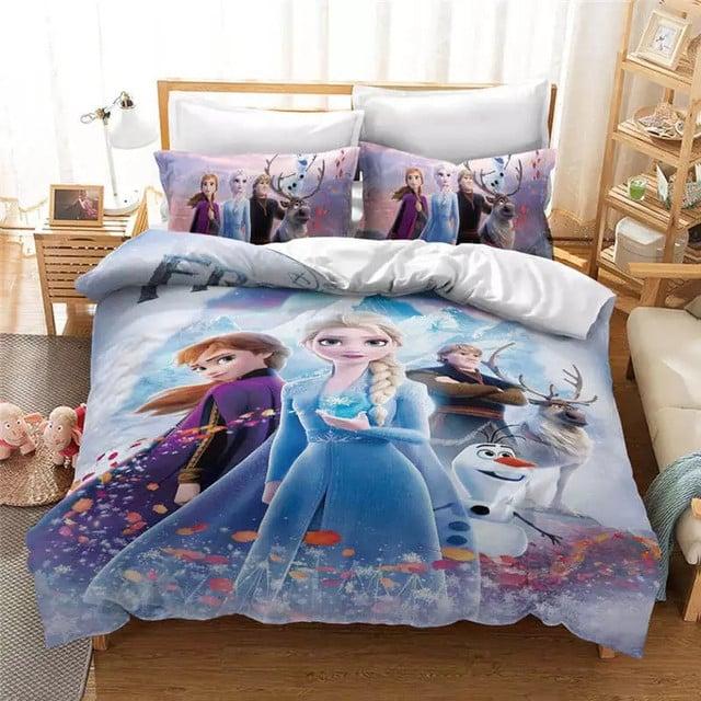 Parure de lit Disney La Reine des neiges Elsa, Anna et Olaf 03, Elsa et Anna Housse De Couette Ensemble De Literie