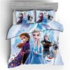 Parure de lit Disney La Reine des neiges Elsa, Anna et Olaf 08, Frozen Tous les personnages Housse De Couette Ensemble De Literie