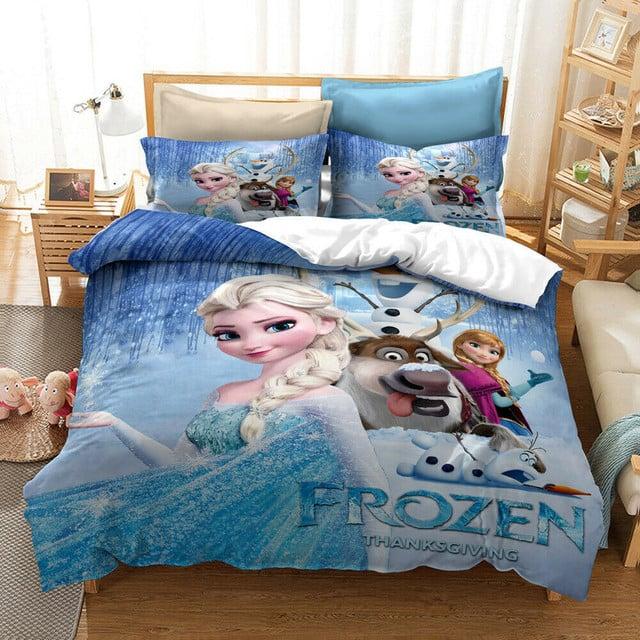 Parure de lit Disney La Reine des neiges Elsa, Anna et Olaf 10 Housse De Couette Ensemble De Literie