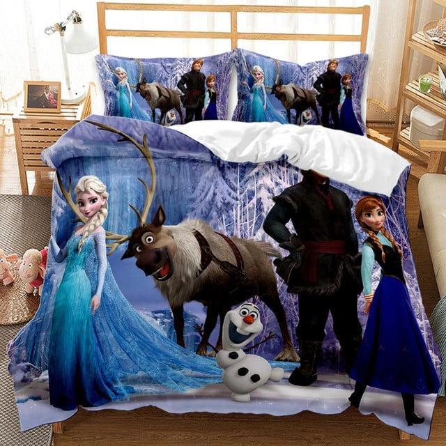 Parure de lit Disney La Reine des neiges Elsa, Anna et Olaf 13 Housse De Couette Ensemble De Literie